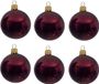 Decoris Kerstballen set - 12x stuks - donker rood - glas - 6 cm - glans
