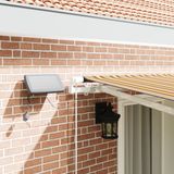 vidaXL - Parasol manuel avec éclairage LED à énergie solaire - Jaune - 4 x 3,5 m