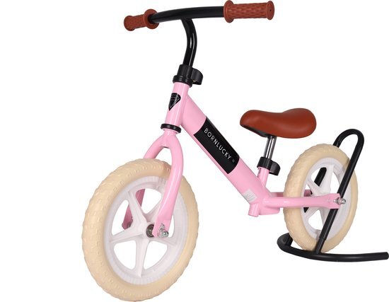 Born Lucky Loopfiets / Balance Bike Verstelbaar Stuur &amp; Zadel - Pink
