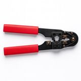Allteq Krimptang - Krimpen, strippen en knippen - Kabels van 0.5 tot 6mm² - Geschikt voor RJ45 - Metaal - Rood
