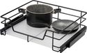 bremermann Tiroir télescopique 60 cm avec étagère, Tiroir de cuisine à installer soi-même, Extracteur d'armoire en métal, noir