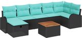 vidaXL Tuinbankenset 8 st Zwart Poly rotan