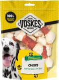 Voskes Hondensnacks Geknoopte Botten Runderhuid met Eend - 12 x 10 stuks - Voordeelverpakking