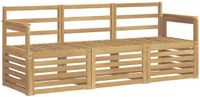 vidaXL - Bank loungeset - Massief acaciahout - Wit - 4 zitplekken