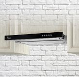 Akpo WK-7 Light Glass Semi-inbouw Afzuigkap Zwart/Grijs 220 m³/uur