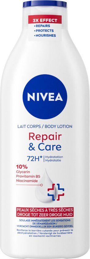 NIVEA Repair & Care Bodylotion - 400ml - Zeer Droge Huid - 72u Hydraterend - met Niacinamide, Glycerine en Provitamine B5