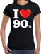 Bellatio Decorations Shoppartners Bv I love 90's thema t-shirt - zwart - voor dames - Nineties verkleedkleding - korte mouwen XL