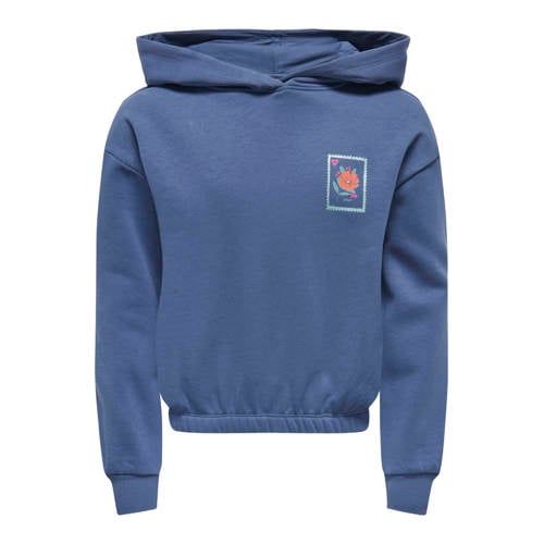 ONLY KIDS ONLY GIRL hoodie met backprint - blauw