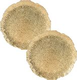 Décoration de Noël assiettes de présentation - 2x pièce - or - plastique - D33 cm - rond