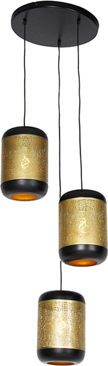 QAZQA Kayleigh Hanglamp - 3 Lichts - Ø 40 cm - Goud/Messing