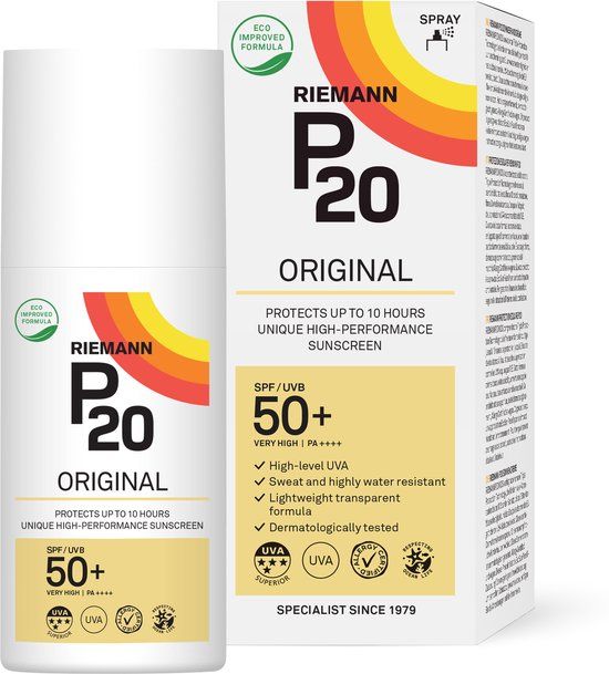 P20 Original SPF 50+ Zonnebrand Spray - 175 ml - Waterproof - Parfumvrij
