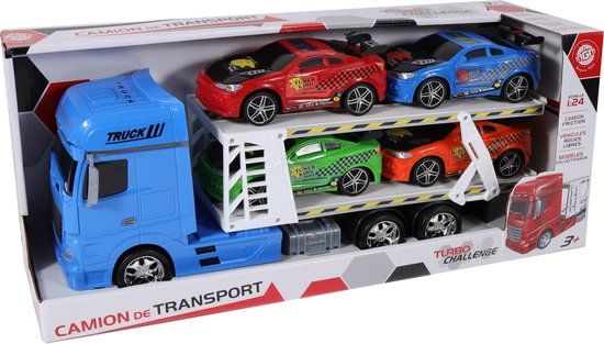 MGM Transportwagen + (4 voertuigen) Voiture - Camion de transport friction (+ 4 véhicules)