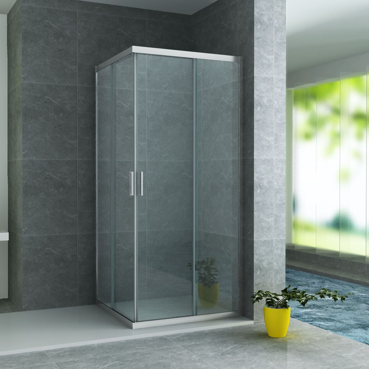 Boss & Wessing BWS Douchecabine Hayes Vierkant 80x80x195cm Chroom Profiel