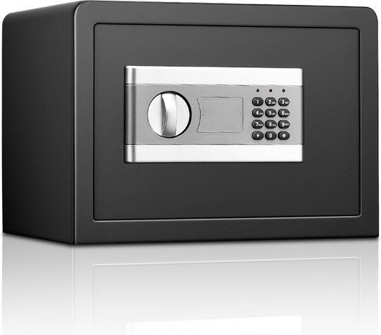 Buxibo - Brandwerende Kluis - Brandkast - Met Digitaal Codeslot en Sleutel - Metaal - Zwart