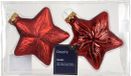 Decoris Ster glas L9,8b4h10 cm kerstrood 2 st