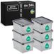 Boîte de rangement de 34 litres, lot de 6, empilable, étanche, dimensions : 50 x 40 x 27 cm