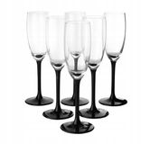 Royal Leerdam Altom Design Champagne Glazen met Zwarte Onyx Voet - 6 Stuks - 180ml