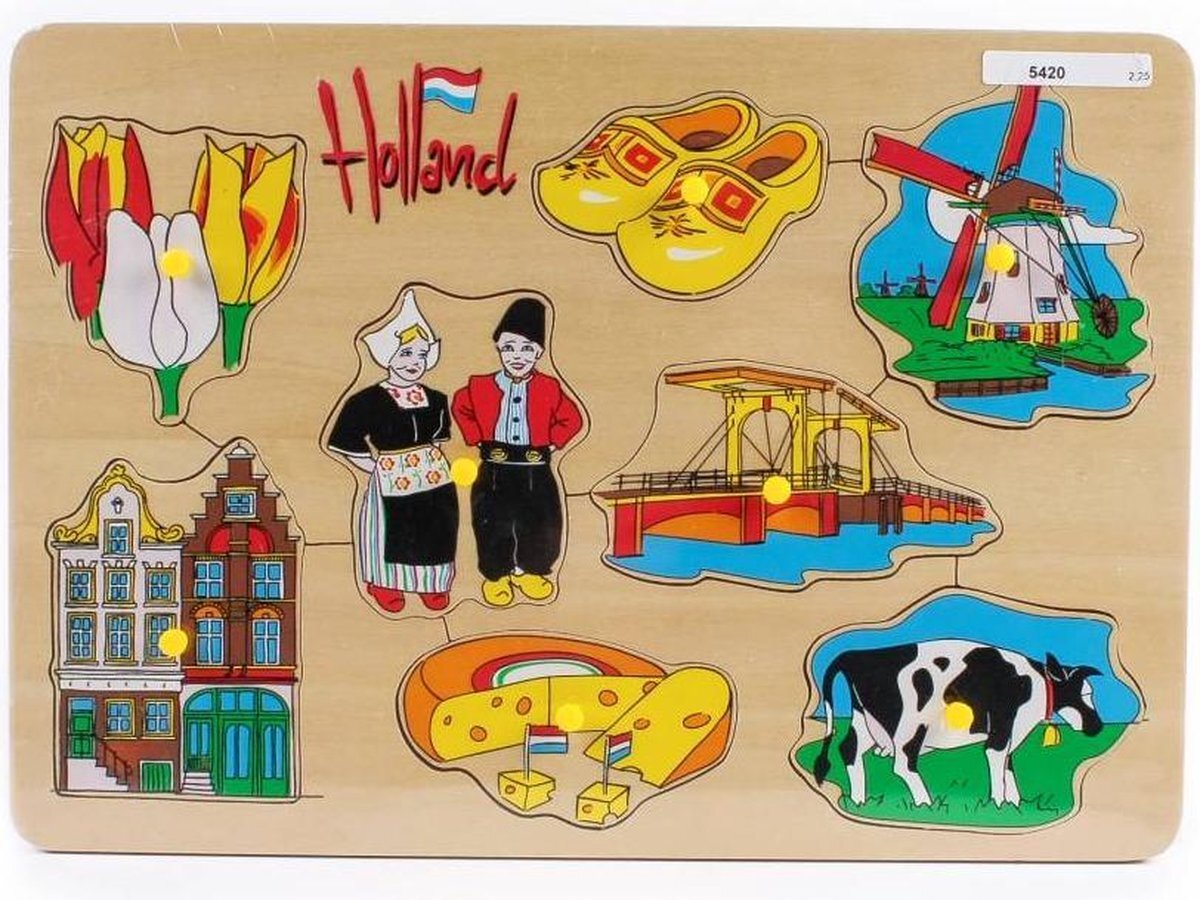 Matix Houten puzzel - compilatie Holland - klompen - molen - tulpen