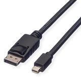 Roline DisplayPort kabel, DP M - Mini DP M, zwart, 1,5 m