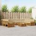 vidaXL Hoek loungeset 9 zitplaatsen Massief Acacia Hout Natuurlijk en Beige
