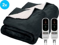 Auronic Elektrische Deken - 180 x 130 cm - Antraciet - Fleece - 9 Warmtestanden