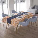 Bonamaison Tafelkleed, Anti-Mold, Sneldrogend, Waterdicht, 100% Polyester Tafellaken, Oranje, gebroken wit, 140 x 200 Cm - Ontworpen en Vervaardigd in Turkije