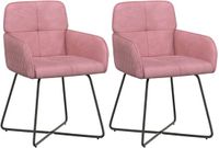 vidaXL Eetstoelen 2 stuks fluweel Roze 59 x 56,5 x 86 cm
