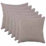 vidaXL Kussensloop Lichtgrijs 50 x 50 cm Bouclé (6 stuks)