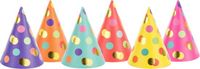 PartyDeco Feesthoedjes Stippen - 6 stuks