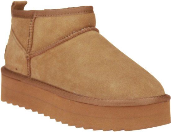 Colors of California Suede Platform Laarzen - Cognac - Maat 40