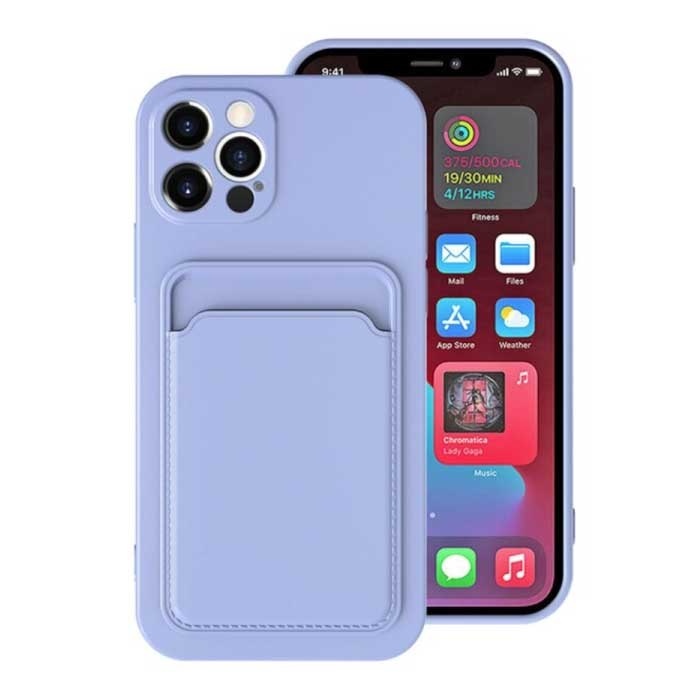 XDAG XDAG iPhone XS Max Kaarthouder Hoesje - Wallet Card Slot Cover Lichtblauw