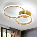 Comely Moderne LED Plafonnier, 42W 4700LM Ronde Gouden Plafondlamp, Aluminium LED Kroonluchter voor Woonkamer, Slaapkamer, Keuken (Koel Wit 6500K)