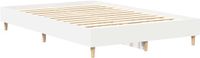 vidaXL Bedframe Wit Bewerkt Hout 137 x 190 cm