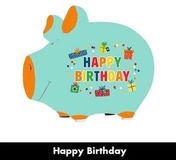 KCG Spaarpot varken Happy Birthday keramiek klein