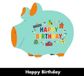 KCG Spaarpot varken Happy Birthday keramiek klein