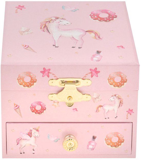 Top1Toys Merkloos Muziekdoosje unicorn met lade