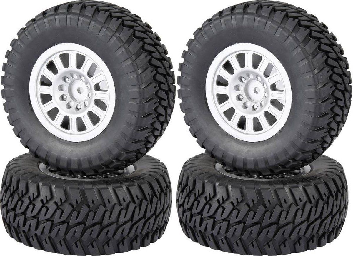 reely 1:10 Buggy Complete wielen Block-Profiel 12-spaaks Zilver 4 stuk(s)