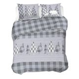 PENSIERI DELICATI Beddengoedset voor tweepersoonsbed, flanel, 100% katoen, 250 x 200 cm en kussensloop 52 x 82 cm, gemaakt in Italië, dekbedovertrek wasbaar op 40 °C, Canada patroon, grijs