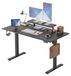 Bureau réglable, 140x60 cm, noir, avec support moniteur
