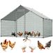 VEVOR Grand enclos pour poules en métal 3x2x2 m, parc grillagé pour poules, canards, volailles et lapins, poulailler extérieur accessible avec toit en pointe, bâche imperméable et porte verrouillable