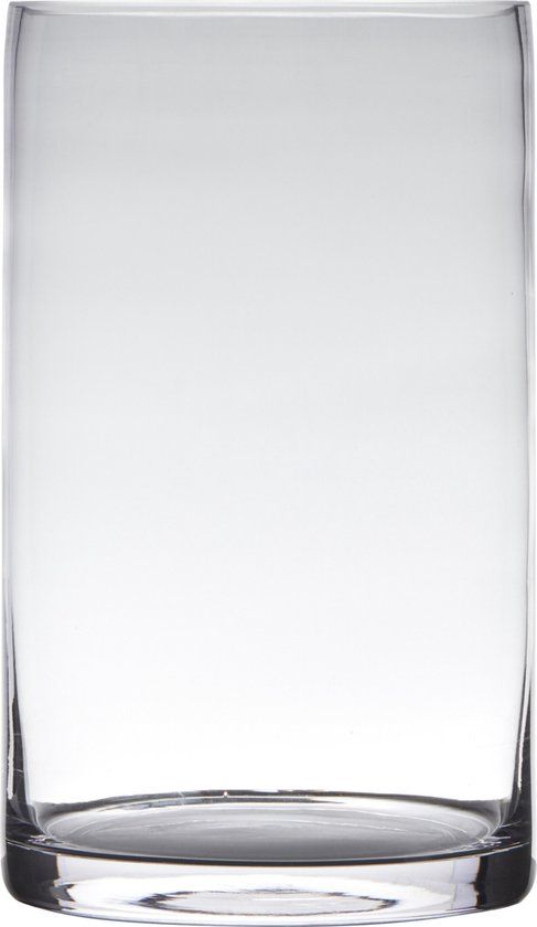 Hakbijl Glass Cilinder Vaas - Transparant - 25x15cm - Glas