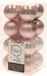 Decoris Kaemingk B.V. 32x stuks kunststof kerstballen mix van lichtroze en donkerrood 4 cm