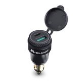 MP-DIN USB-C | 12/24 V lader/oplader met USB-C-stekker voor motorfietsen, auto's, campers