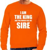 Bellatio Decorations Shoppartners Bv Koningsdag sweater I am the King oranje - heren - Kingsday outfit / kleding / trui XXL