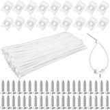 Unyqoos® Set complet de 100 passe-câbles à visser Blanc