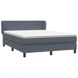 vidaXL Boxspring met matras fluweel donkergrijs 160x210 cm
