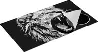 Chefcare Inductie Beschermer Leeuwenkop - Zwart Wit - 95x55 cm