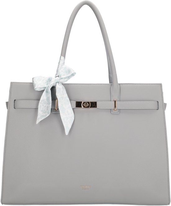 Charm London The Hamptons Laptop Bag 15 inch - Women's Shoulder Bag with Laptop Compartment, Adjustable & Detachable Shoulder Strap - Light Blue