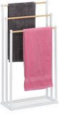 Merkloos / Sans marque Relaxdays Handdoekenrek - 3 stangen - 86 x 44 x 21 cm - metaal - badkamer - zwart