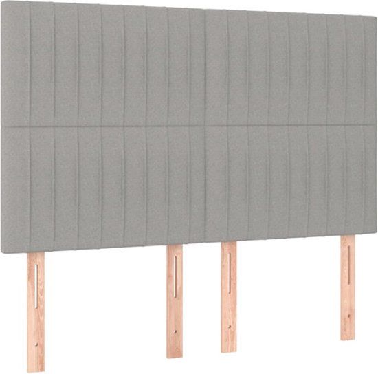 vidaXL Hoofdbord Lichtgrijs Stof 144x5x118/128 cm